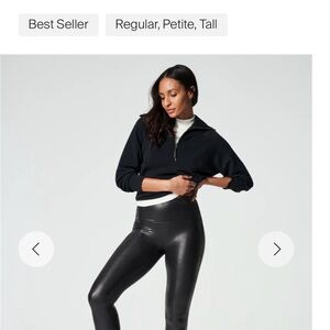 SPANX Black faux, leather leggings